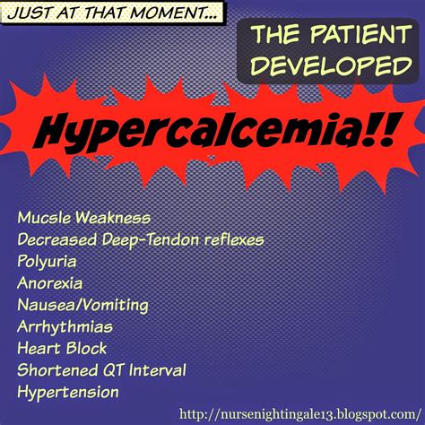 Nurse Nightingale Hypercalcemia Signs And Symptoms Causes And