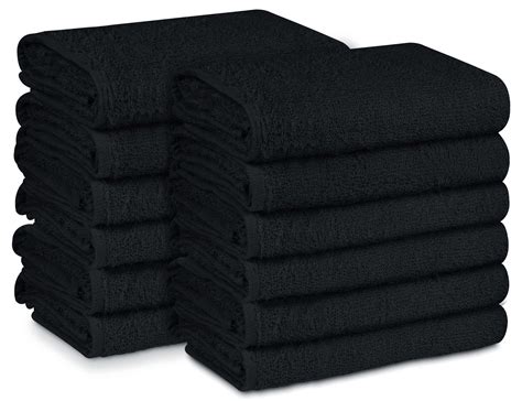 Beauty Threadz Cotton Bleach Proof Salon Towels 12 Pack Black16 X 27