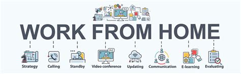 Work From Home Banner Web Icon For Business Conference And Freelancer