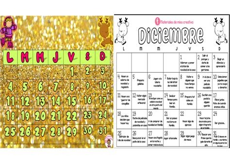 Calendario Del Mes De Diciembre Con Actividades En Familia Didáctica