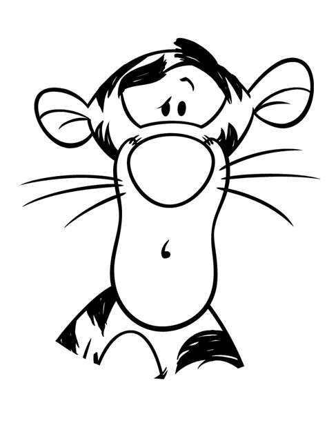 Tigger Face Coloring Pages Sketch Coloring Page