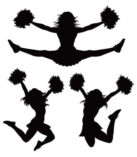 Girl cheerleader silhouette vector set 01 free download
