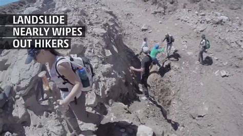 Weather Gone Viral Hikers Barely Escape Landslide Youtube