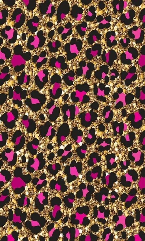 Rose Gold Glitter Leopard Background