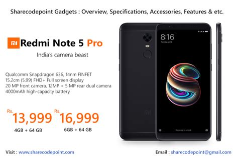 Xiaomi redmi note 5 pro prices in india. Xiaomi Redmi Note 5 Pro Overview, Specifications ...