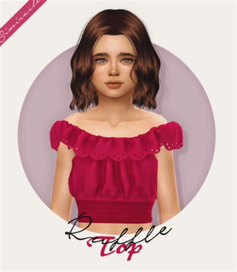 Simiracle Ruffle Crop Top Recolored For Kids Sims 4 Downloads