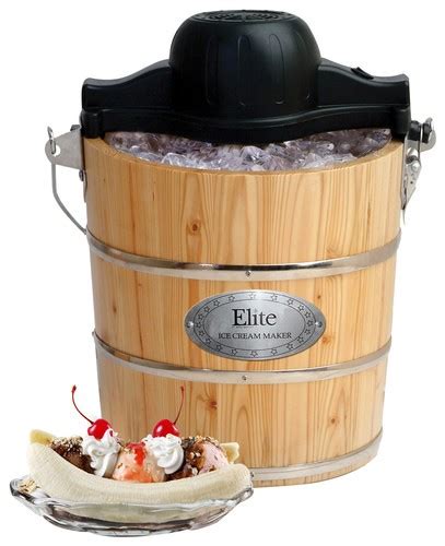 Elite 4quart Oldfashioned Ice Cream Maker Brown Eim 502