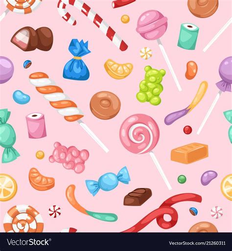 Cartoon Sweet Bonbon Sweetmeats Candy Kids Food Vector Image Candy