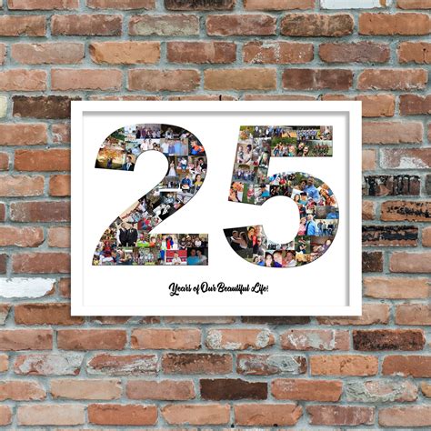 Or maybe you've finally wrestled everyone together for that traditional family photo. 25th Birthday or Anniversary Photo Collage | Anniversary photo gift, Wedding anniversary ...
