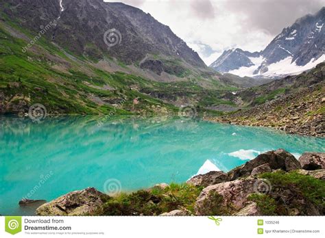 Turquoise Lake And Mountains Stock Photo Image Of Flowers Outdoor