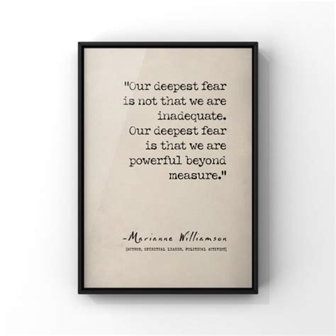 Our Deepest Fear Poem By Marianne Williamson Wall Art Print Etsy Uk
