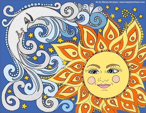 Sun And Moon ☾ Art By Mariya Kovalyov Moon