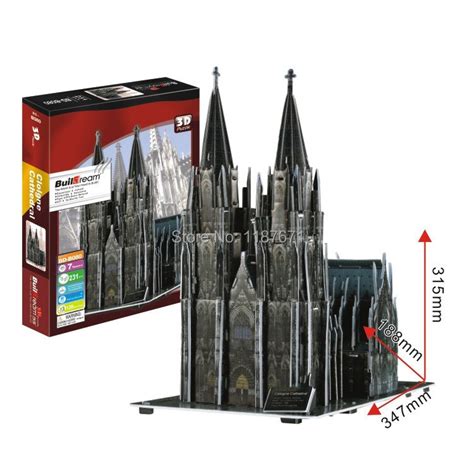 Paper Model Diy Cologne Cathedral Enlighten Blocks Construction Brick