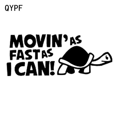 QYPF Car Sticker Moving As Fast As I Can Funny Car Reflective Decal Car Stickers Car