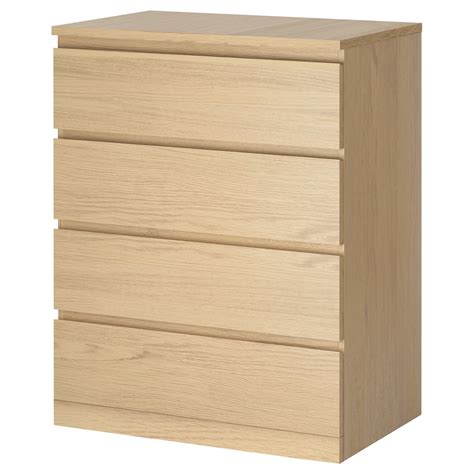 MALM Commode 4 tiroirs, plaqué chêne blanchi, 80x100 cm - IKEA