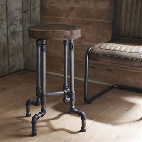 industrial steel pipe stool by brush64 | notonthehighstreet.com