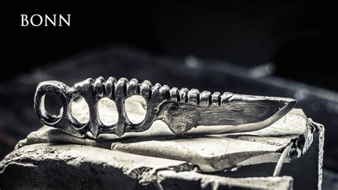 Making Skeleton Knuckle Knife Aluminum Casting Youtube