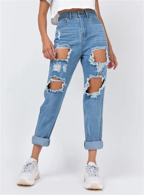 Princess Polly Usa In 2020 Super High Waisted Jeans Cute Ripped