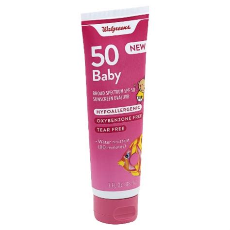 Walgreens Baby Tear Free Hypoallergenic 50 Spf Sunscreen Lotion 3 Fl