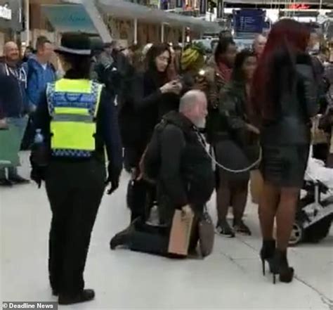 Police Confront Dominatrix Dragging Man On Chain Around Waterloo Station Daily Mail Online