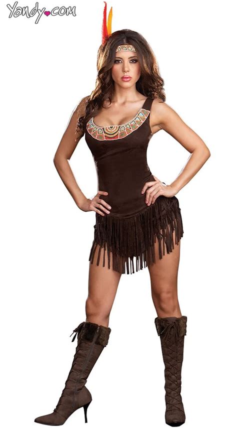 2015halloween Clothes Sexy Costume Uniform Pocahontas Coffee Halloween Party Dressed Indian