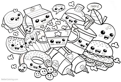 Cute Food Printable Coloring Pages Printable World Holiday