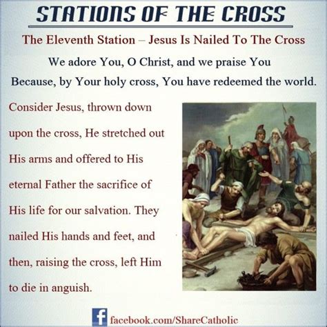 The Eleventh Station Jesus Is Nailed To The Cross Stations Of The