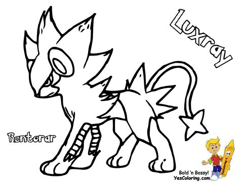 Luxray Colouring Pages