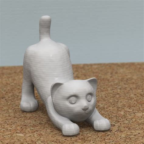Printable wall art (digital download): Download 3D printer designs Stretching cat ・ Cults
