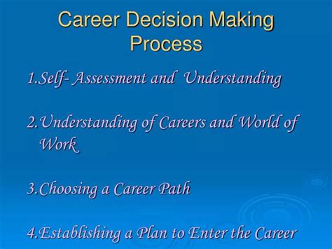 Ppt Career Decision Making Process Powerpoint Presentation Free