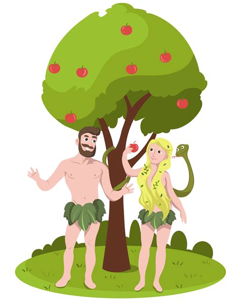 adam and eve vector cute stickers watercolor art