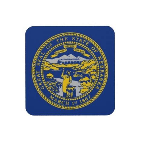 Nebraska State Seal Cork Coaster Nebraska Banderas