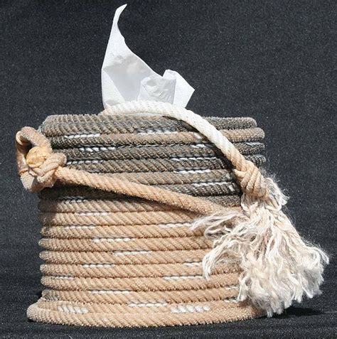Rope Basket Made With Lariat Rope By Jus Ropen Kreations Rope Crafts