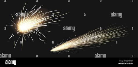Realistic Sparks Of Weld Metal Blade Firework Petard Flare Comet