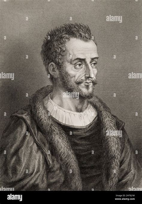 Portrait Du Poete Francais Pierre De Ronsard 1524 1585 Gravure Du