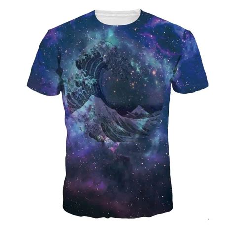 s xxl space galaxy t shirt men women harajuku hip hop brand t shirt 3d print wave summer tops