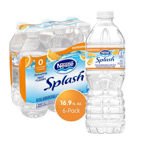 NESTLE SPLASH Water Beverage with Bold Fruit Flavor, Mandarin Orange Flavor, 16.9 FL OZ Plastic 
