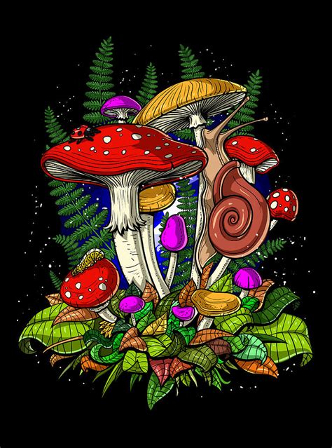 Magic Mushrooms Forest Digital Art By Nikolay Todorov Fine Art America