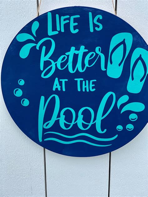 Pool Signsoutdoor Sign Outdoor Decor Pool Decor Pool Etsy