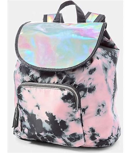 Justice Girls Pink Holo Dye Effect Rucksack Backpack Girls Bags