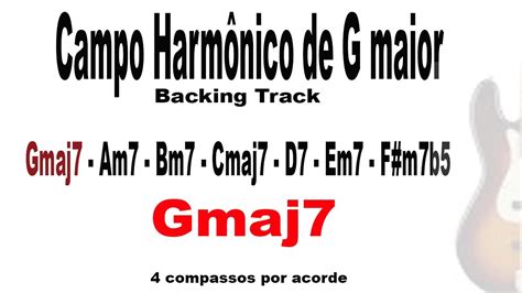 Campo Harmônico De G Maior Backing Track Youtube
