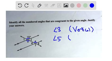 Solved Identify All The Numbered Angles That Are Congruent To The