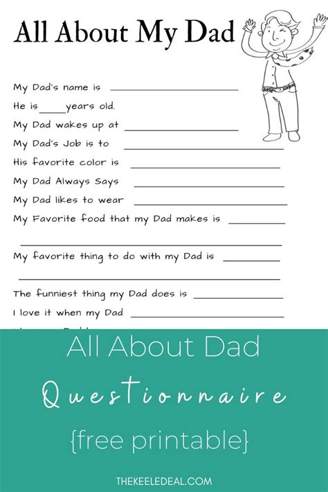 All About My Dad Free Printable Book Printable Word Searches