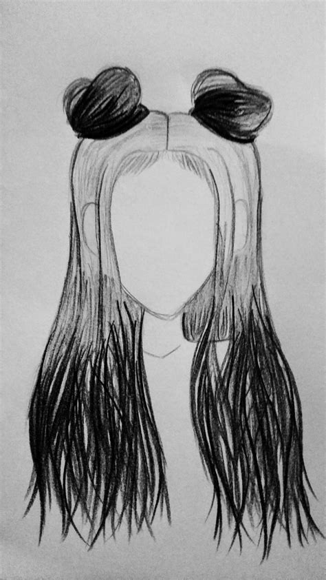 How To Draw A Girl With Double Buns Hairstyle Pencil Vrogue Co