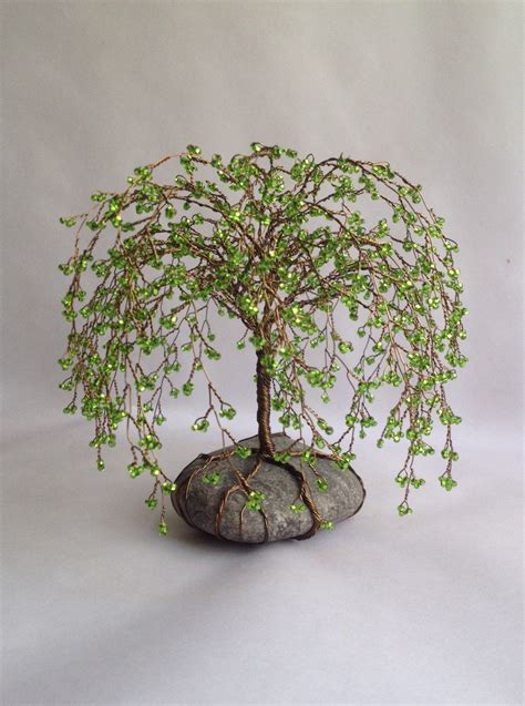 Weeping Willlow Tree Sculpture Majestic Willow Beaded Wire Tree