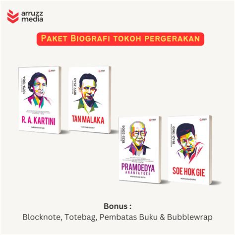 Paket Buku Biografi Tokoh Pergerakan Free Totebag Blocknote Paket Buku