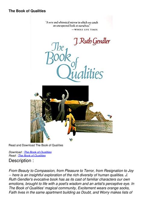 Read Pdf The Book Of Qualities The Book Of Qualities Read And Download The Book Of Qualities