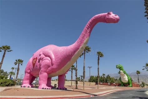 Pink Brontosaurus Cabazon Dinosaur Sculpture Editorial Image Image Of