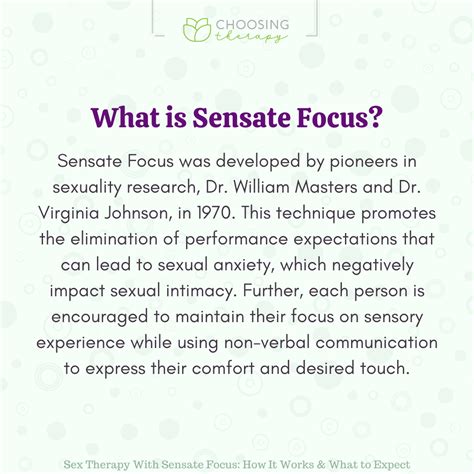 What Is Sensate Focus Therapy