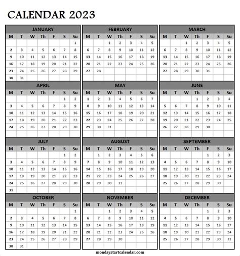 Download The 2023 Monthly Calendar Tipsographic Printable 2023
